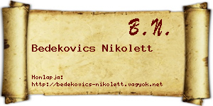 Bedekovics Nikolett névjegykártya